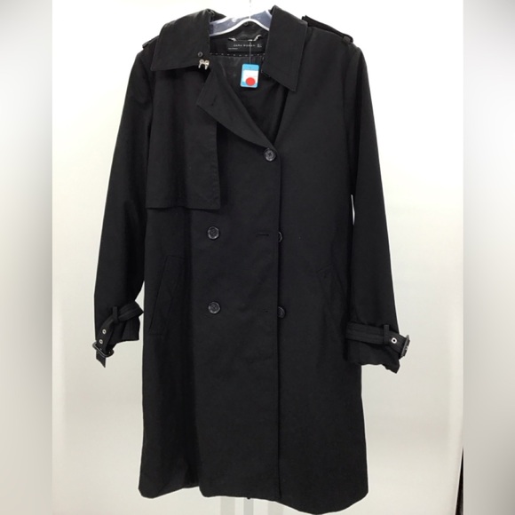 Zara Woman Black Trench Coat Size L